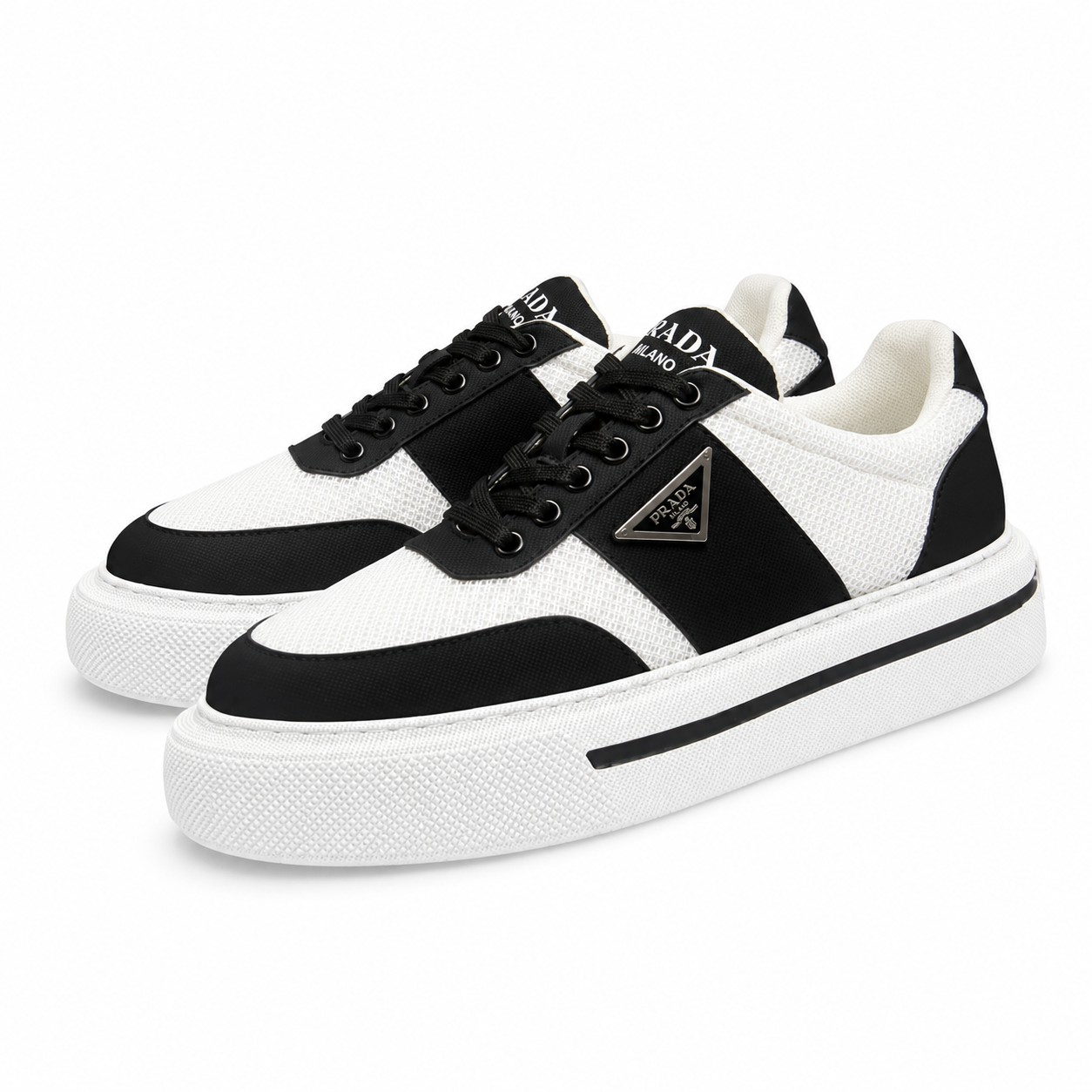 Prada Platform Sneaker Black White