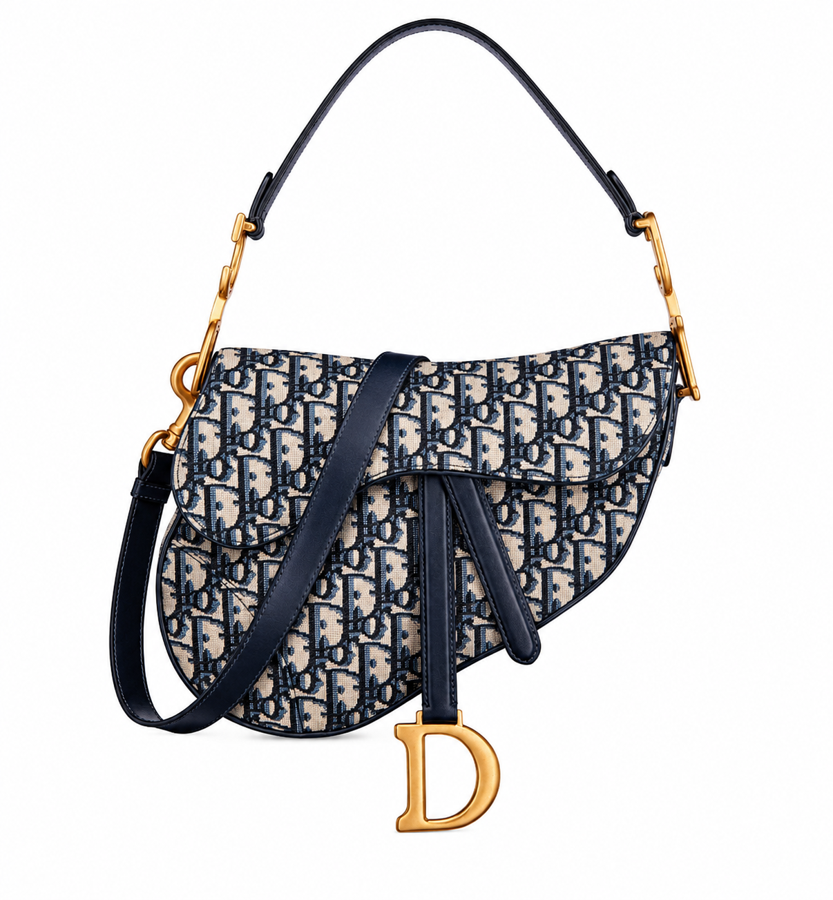 Dior Saddle Bag Oblique Navy Canvas
