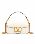 Valentino VLogo Locò Shoulder Bag White