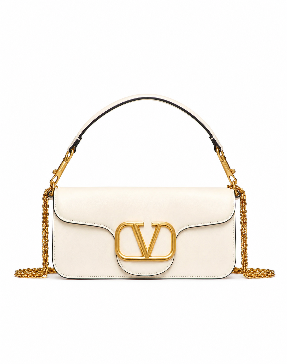 Valentino VLogo Locò Shoulder Bag White