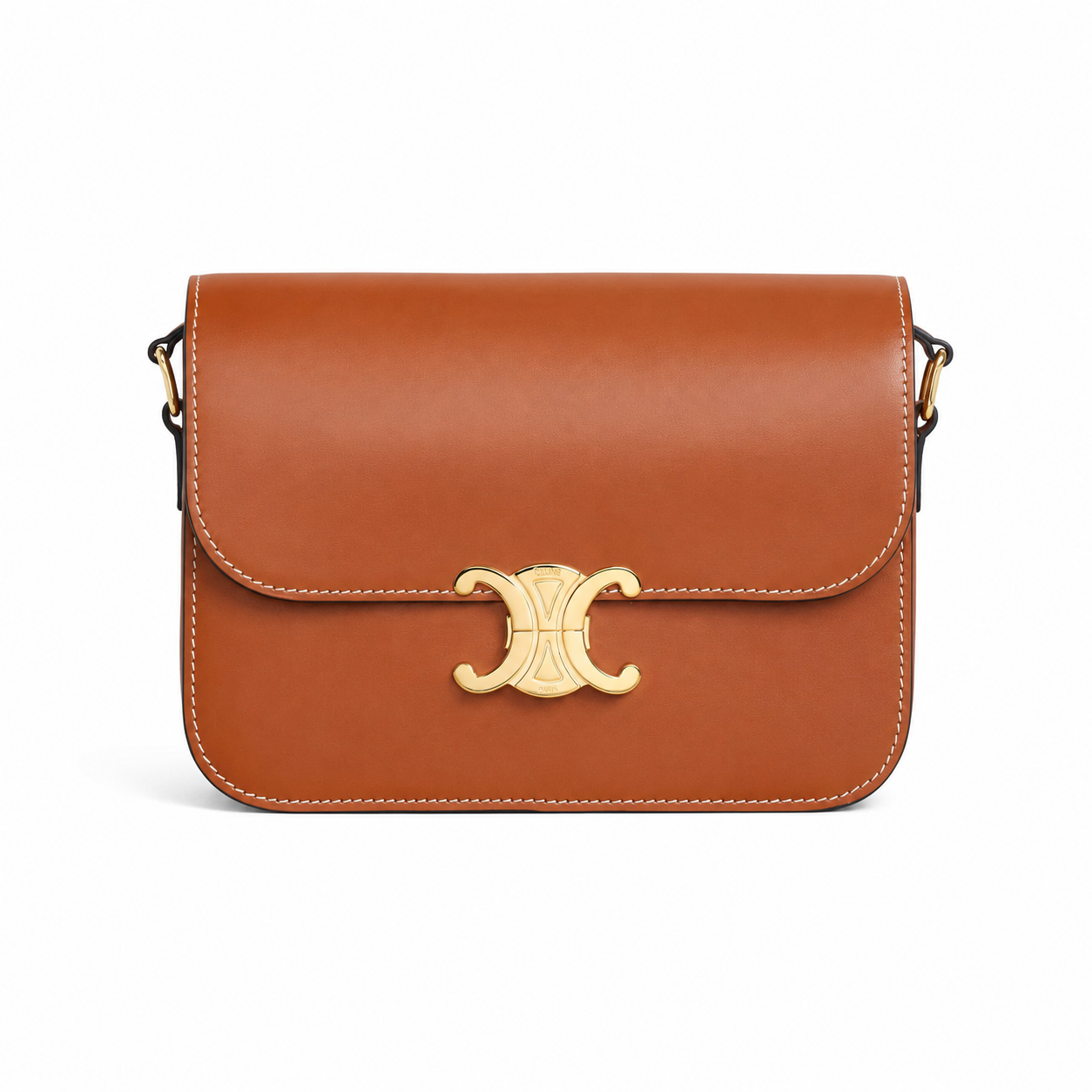 Celine Triomphe Shoulder Bag Tan