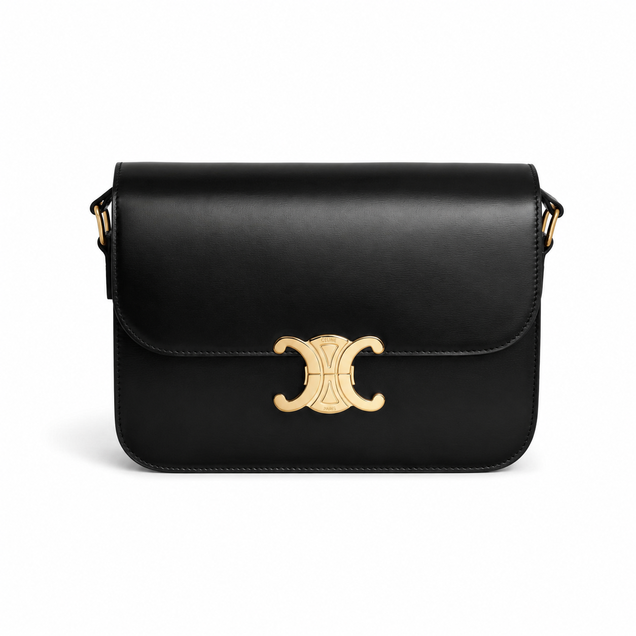 Celine Ava Triomphe Shoulder Bag Black