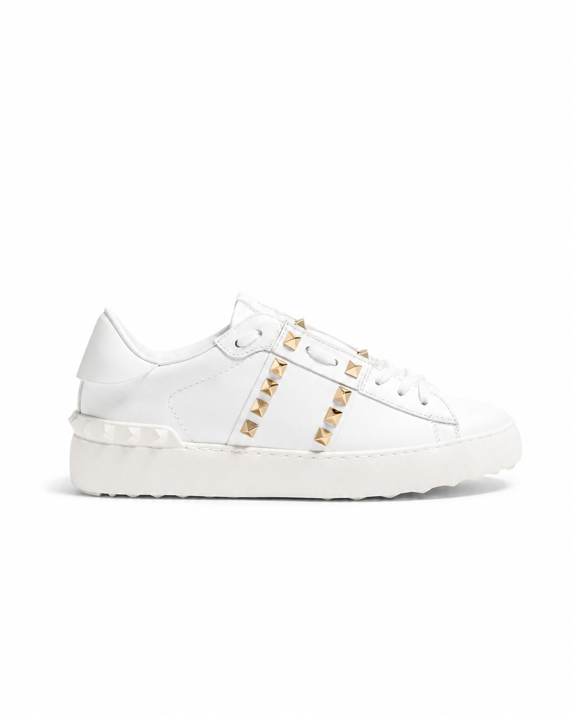 Valentino Women Rockstud Sneaker White Gold