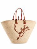 Christian Louboutin Loubishore Straw Tote Bag Natural