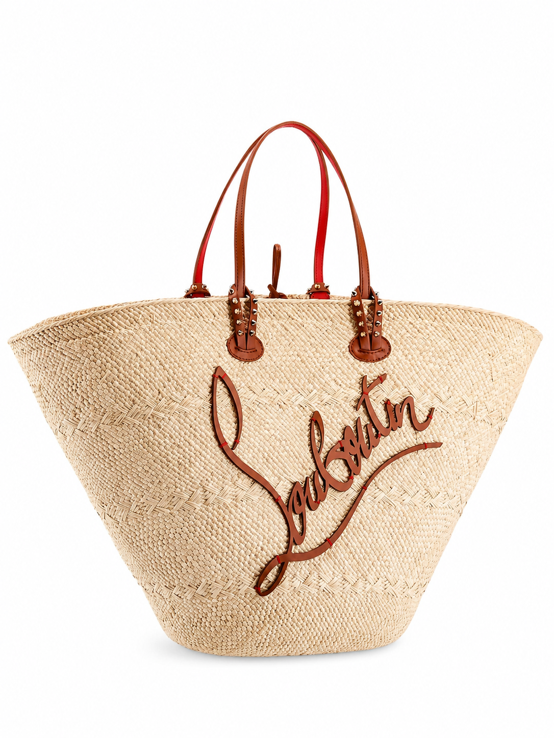 Christian Louboutin Loubishore Straw Tote Bag Natural