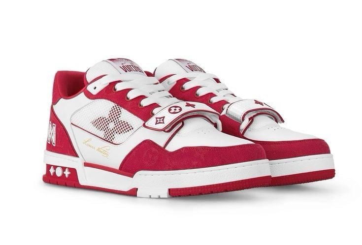 Louis Vuitton Trainer Red White Strap