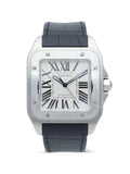 Cartier Santos White Dial Leather Strap