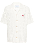 Casablanca Cream Crochet Knit Shirt