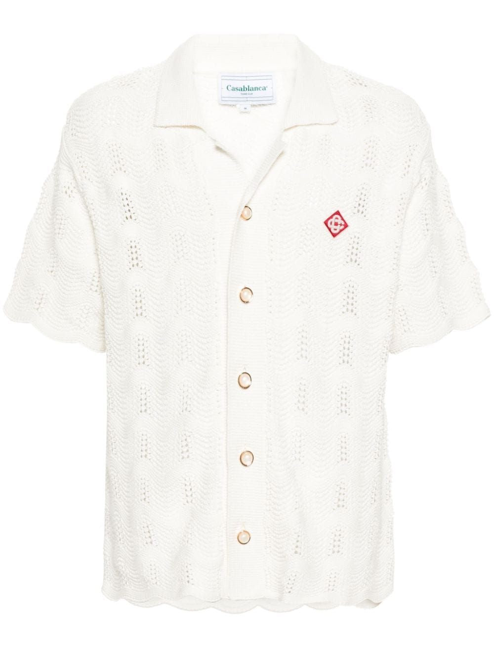 Casablanca Cream Crochet Knit Shirt