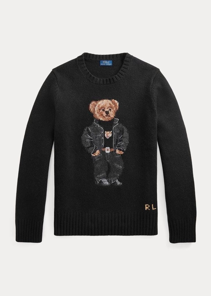 Ralph Lauren Polo Bear Sweater Black Denim