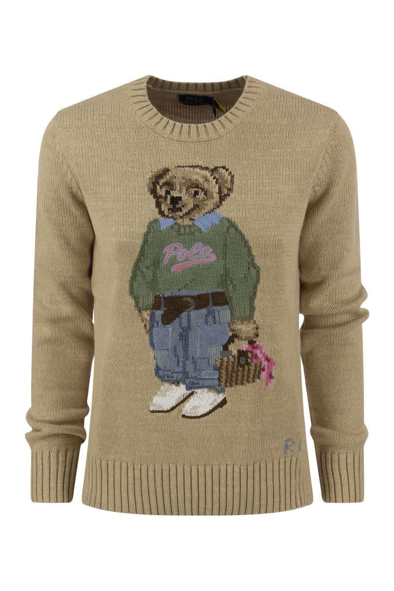 Ralph Lauren Polo Bear Sweater Beige Green