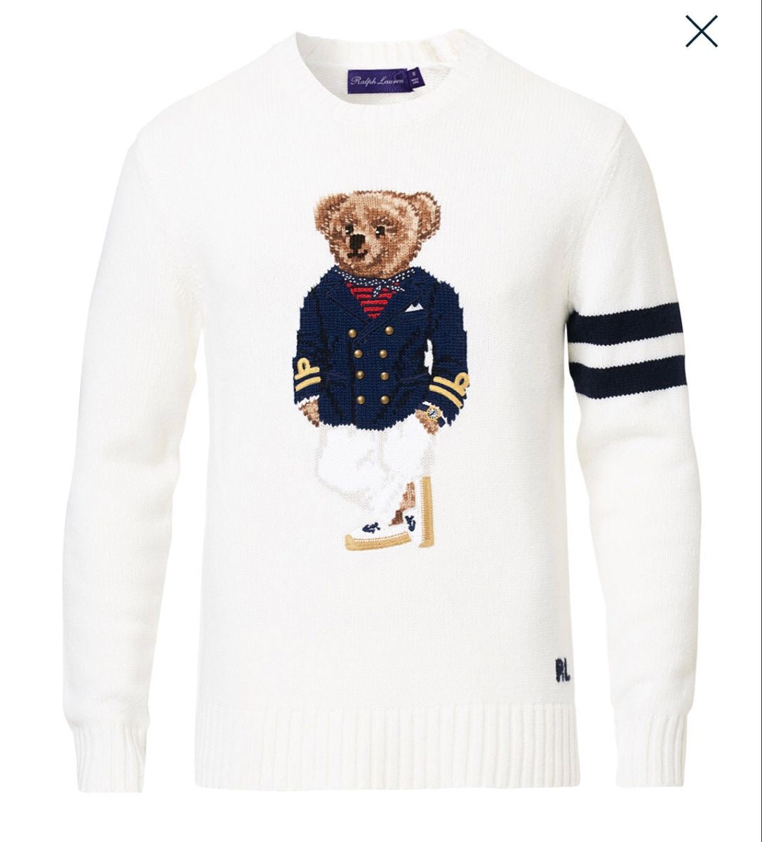 Ralph Lauren Polo Bear Sweater White Captain