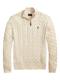 Ralph Lauren Knit Quarter Zip Sweater Cream