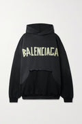 Balenciaga Oversized Logo Hoodie Black