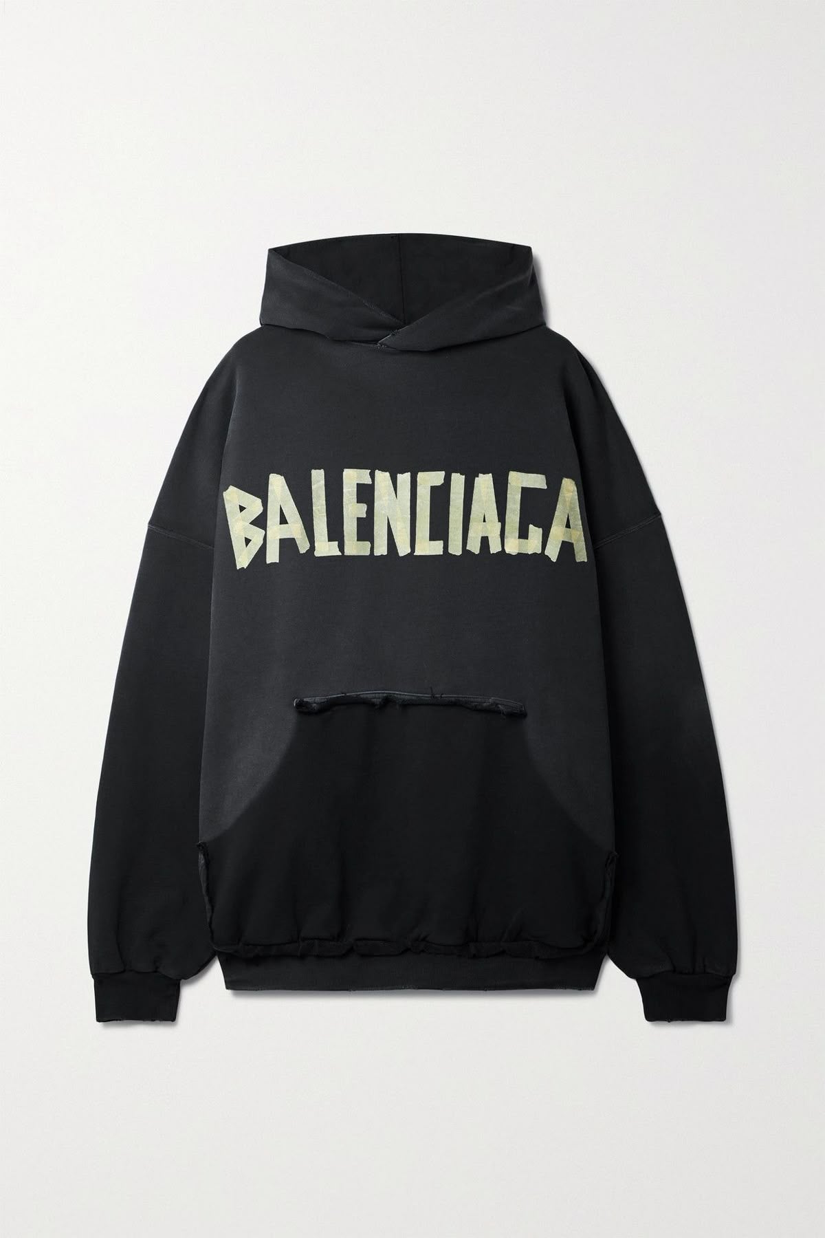 Balenciaga Oversized Logo Hoodie Black