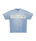 Balenciaga Ribbed Logo T-Shirt Light Blue