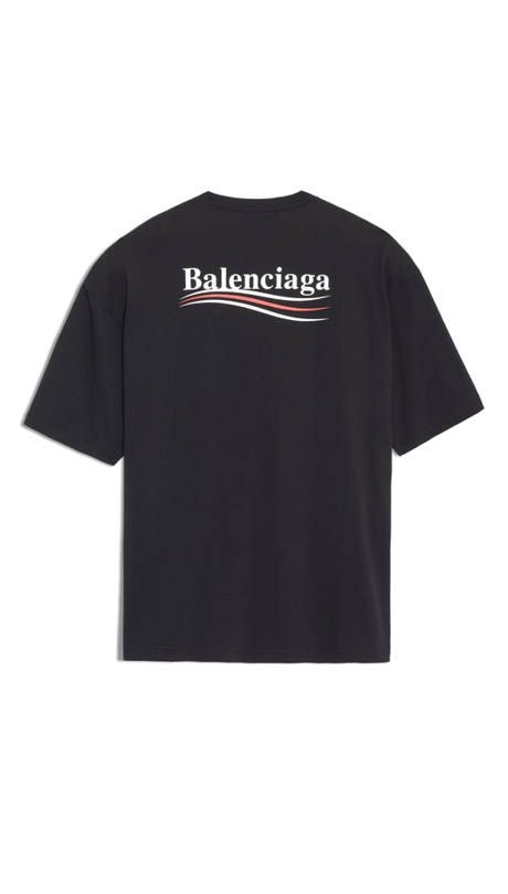 Balenciaga Black Wave Logo T-Shirt
