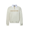 Louis Vuitton Cream Embossed Quarter Zip Sweatshirt