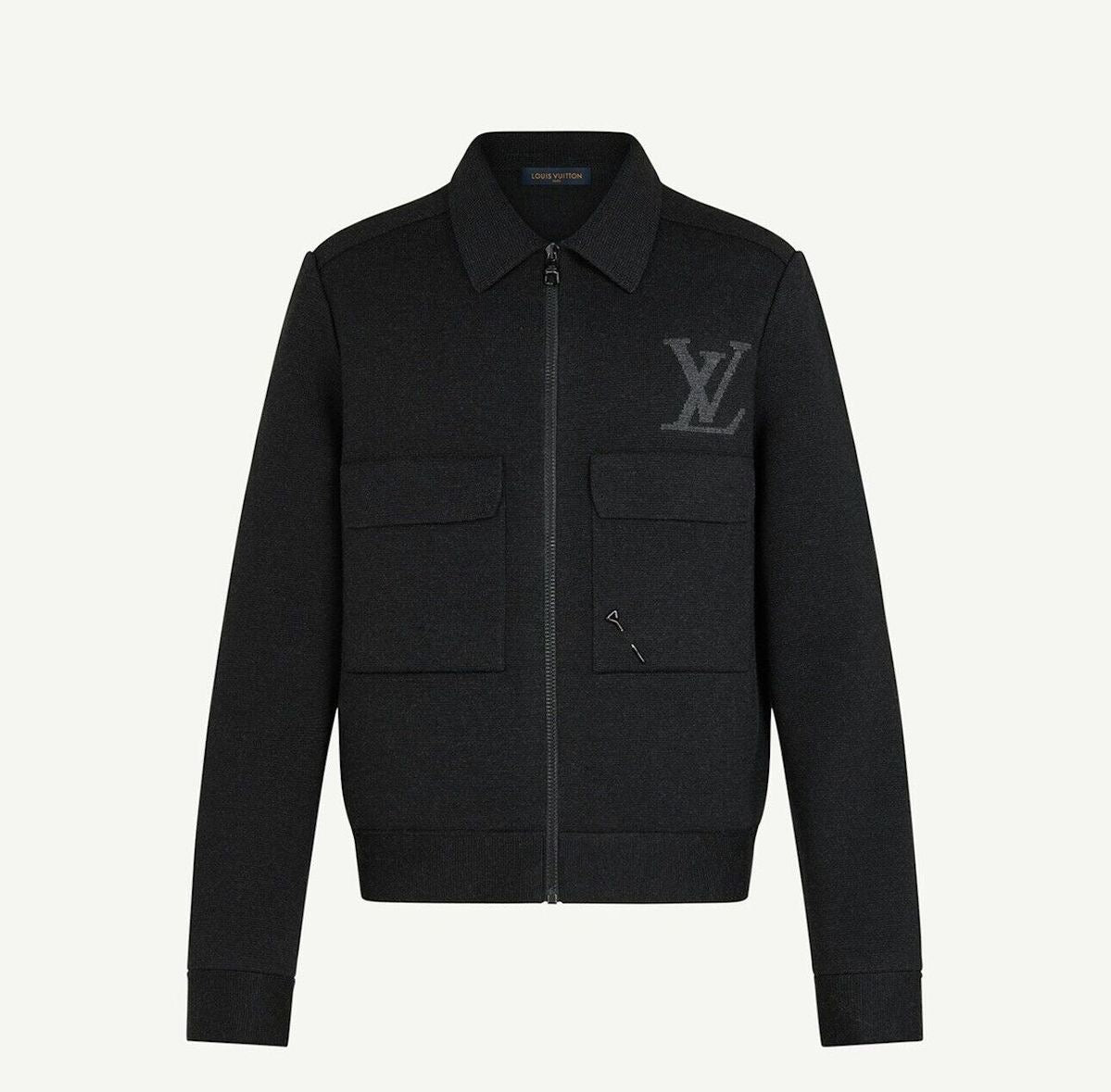 Louis Vuitton Black Knit Jacket Logo