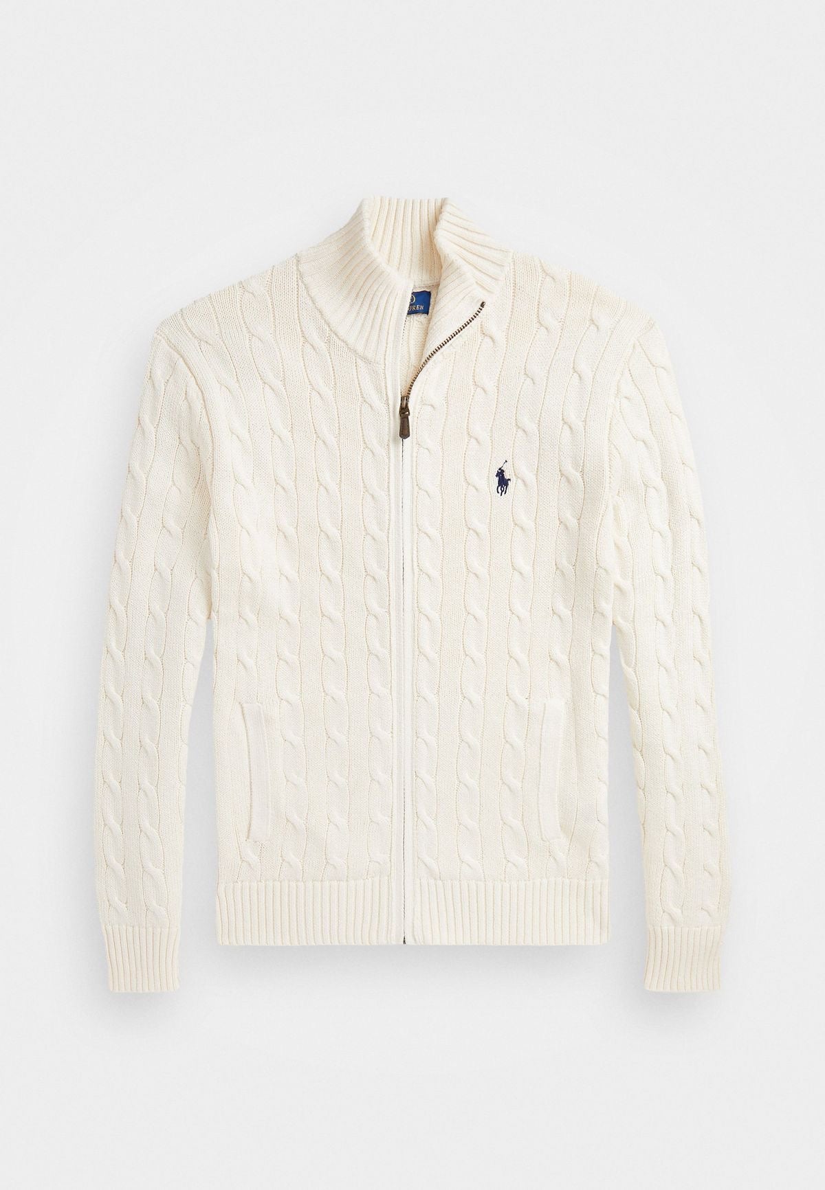 Ralph Lauren Cable Knit Full Zip Cream