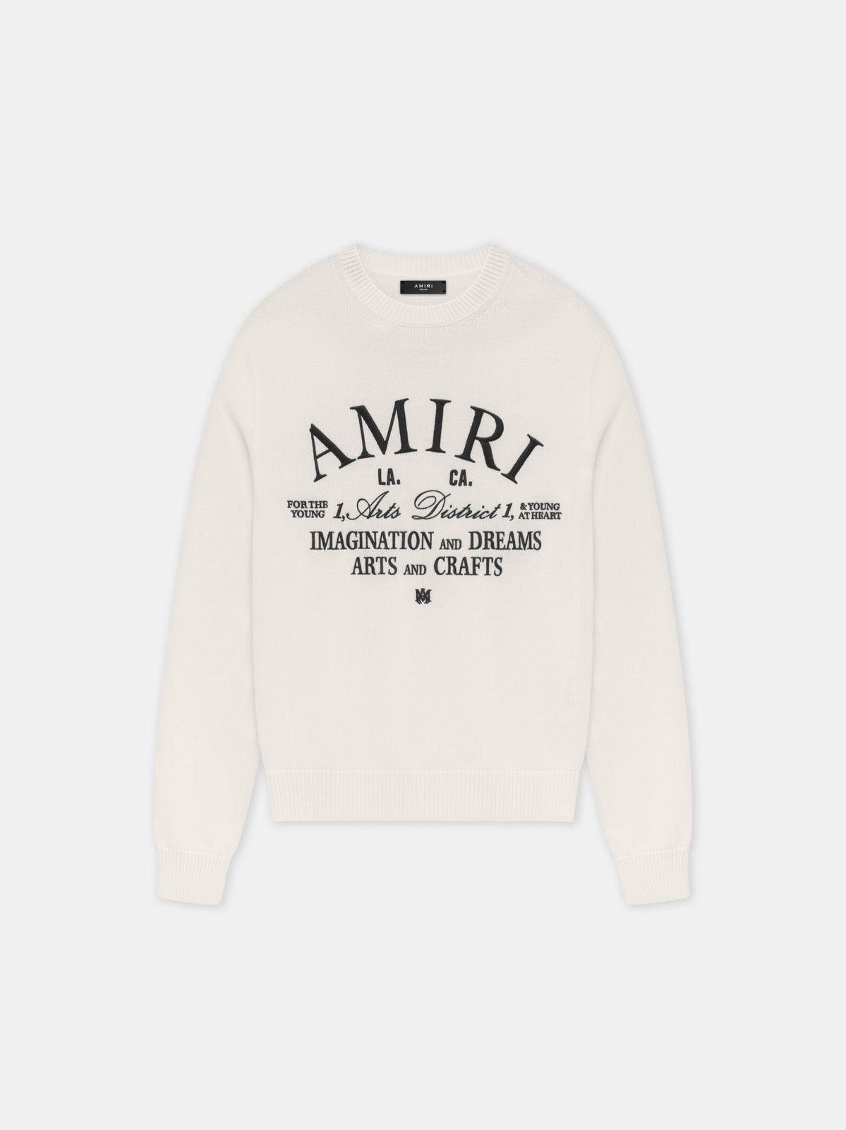 Amiri Cream Logo Knit Sweater