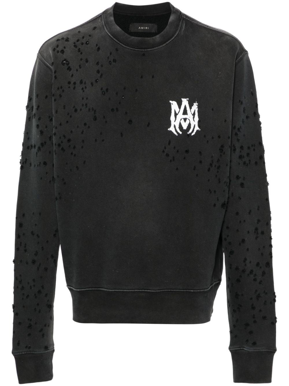 Amiri Washed Black Crewneck