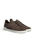 Zegna Croc Leather Sneaker Brown