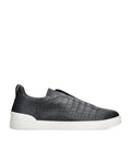 Zegna Croc Leather Sneaker Black