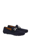 Salvatore Ferragamo Suede Driver Navy