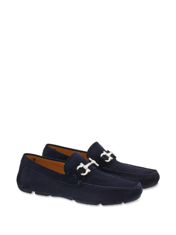 Salvatore Ferragamo Suede Driver Navy