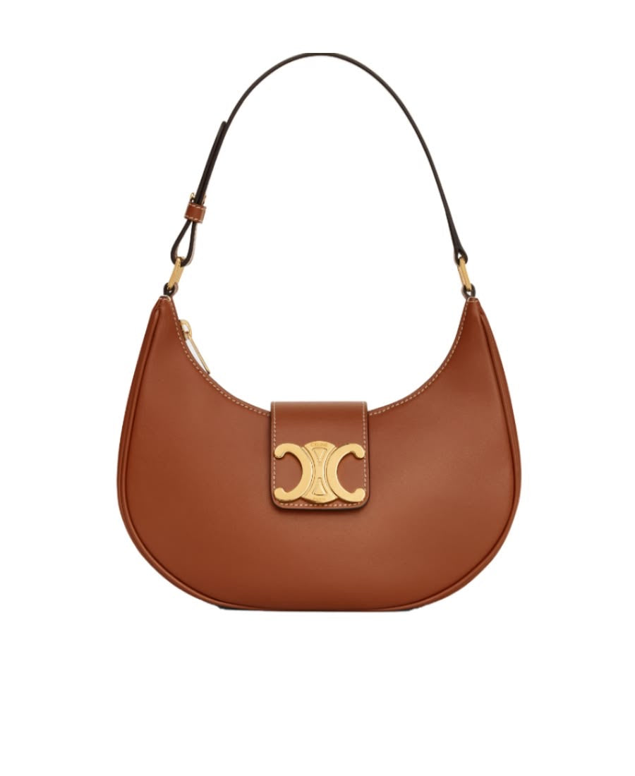 Celine Ava Triomphe Shoulder Bag Tan