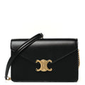 Celine Triomphe Wallet on Chain Black