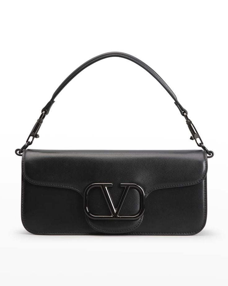 Valentino VLogo Locò Shoulder Bag Black Tonal
