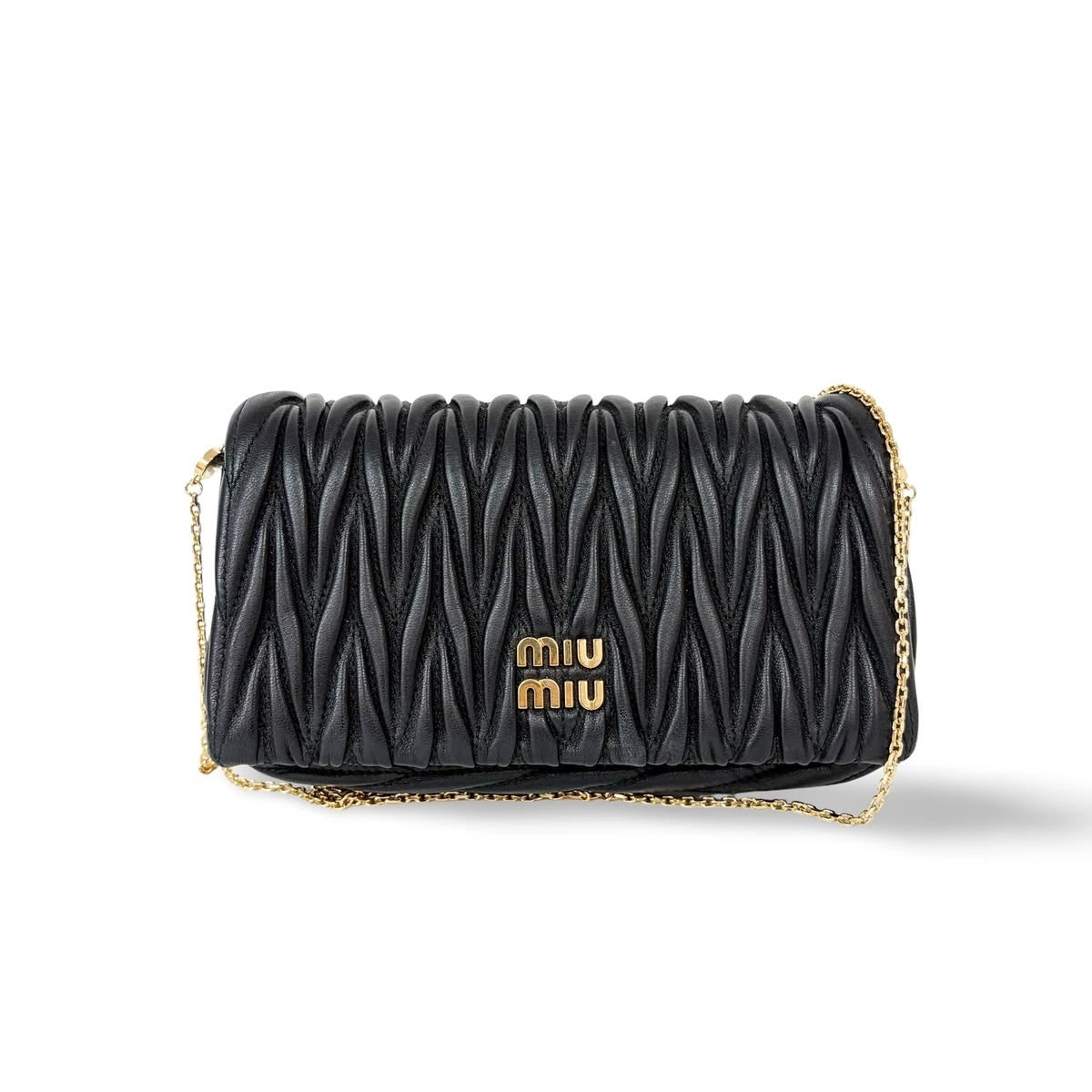 Miu Miu Matelassé Chain Bag Black